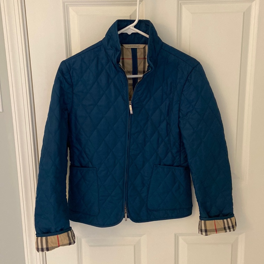 Womens Quilted Burberry Jacket Size S in Peacock
